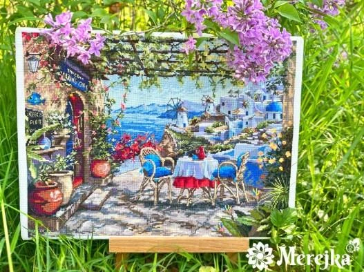 Merejka Santorini. Vaizdas iš terasos 38,5x29 SK230