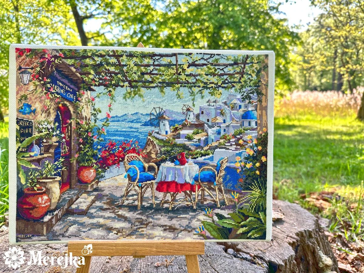 Merejka Santorini. Vaizdas iš terasos 38,5x29 SK230
