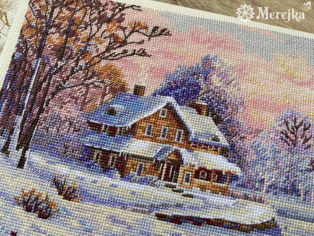 Merejka Kryželių siuvinėjimo rinkinys "Pirmasis sniegas" 20x29 cm SK240