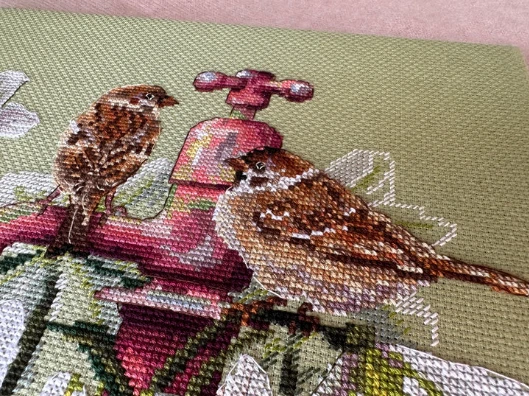 Merejka Kryželiu siuvinėjimo rinkinys Tarp lelijų 25x28 SK229