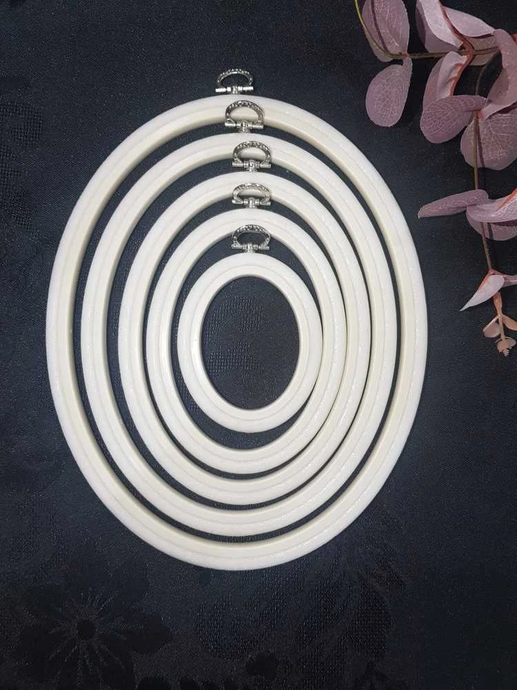 Nurge Pazarlama 15,4x19 cm Oval Flexi Hoop (balta) 230-8WHT