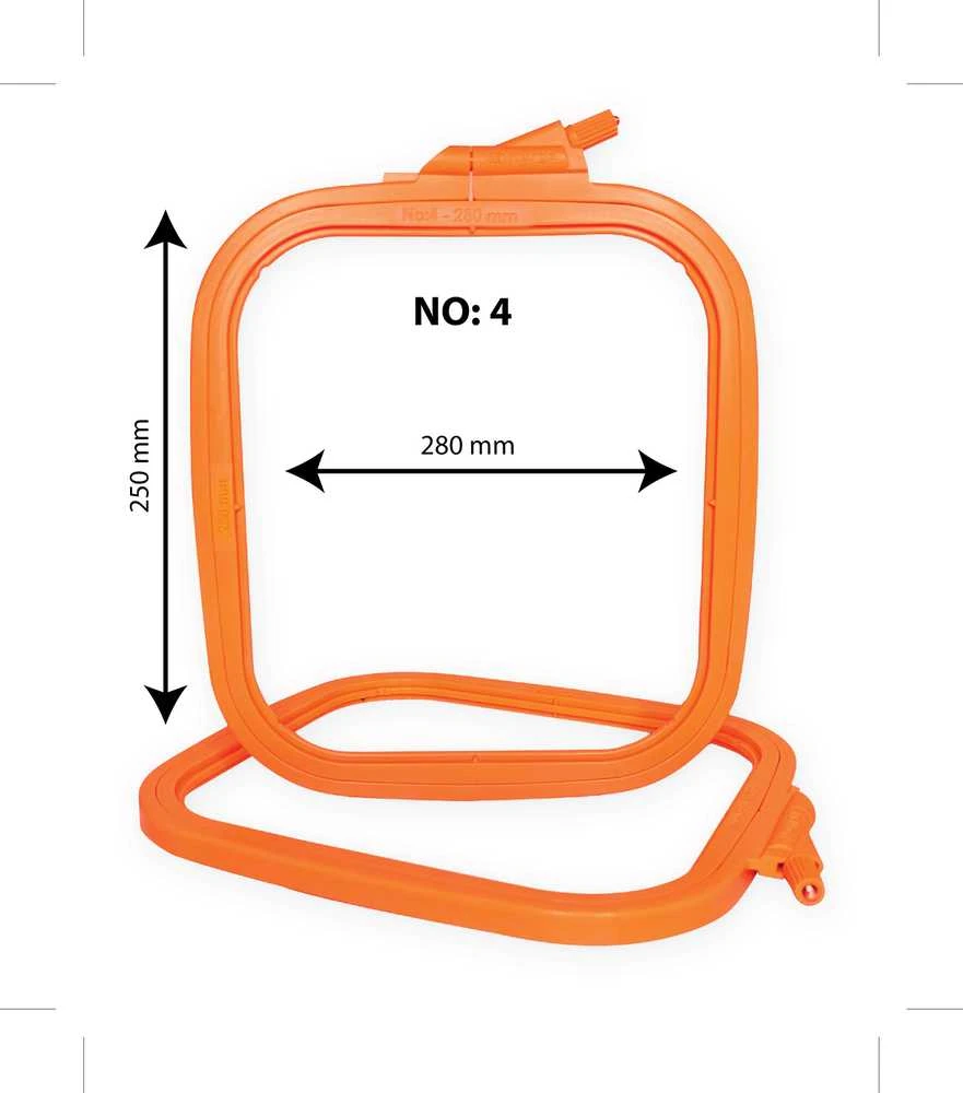Nurge Pazarlama Nurge kvadratinis (stačiakampis) plastikinis siuvinėjimo ratas 25x28 cm (oranžinis) 170-14OR