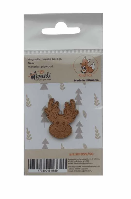 Kind Fox by Wizardi Siarhei Ausianikau ind. veikla pgl. pazyma Nr. 1130904 Magnetinis adatų laikiklis "Elnias" KF059/50