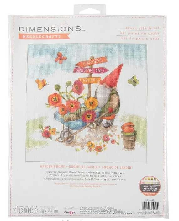 Dimensions Simplicity Creative Corp Kryželiu siuvinėjimo rinkinys "Garden Gnome" 25x25 cm D70-35441