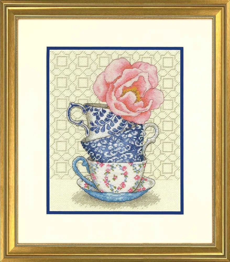 DIMENSIONS Simplicity Creative Corp Kryželio siuvinėjimo rinkinys Rose Tea D70-35414