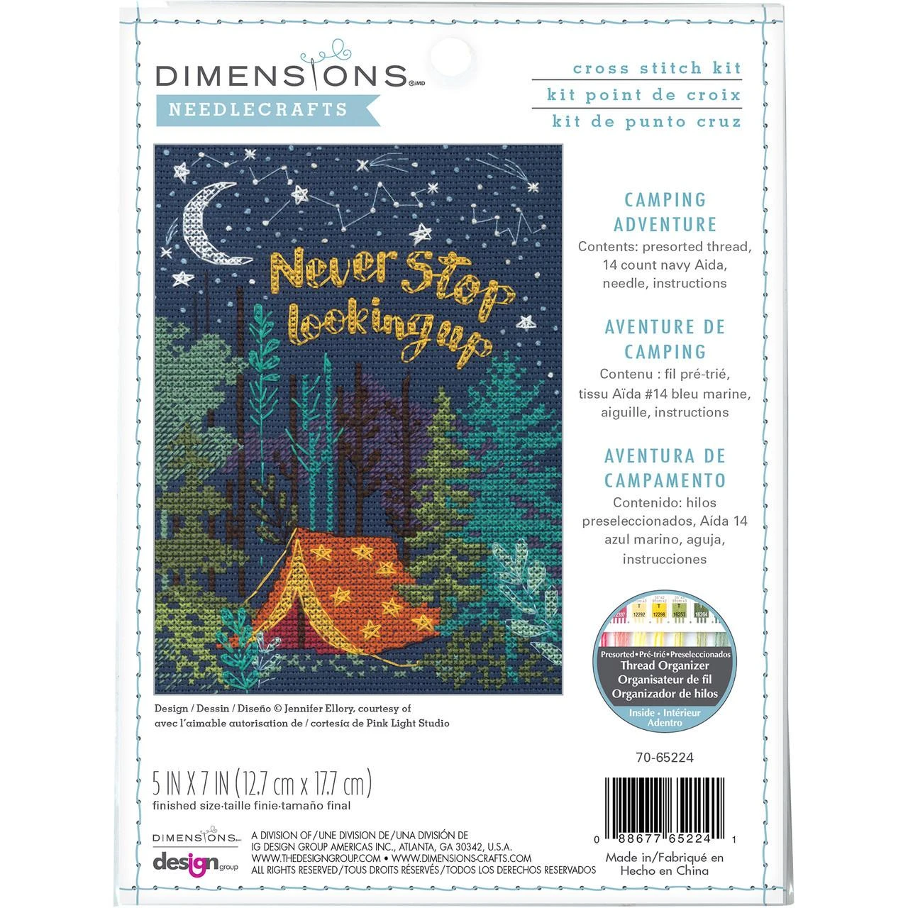 Dimensions Simplicity Creative Corp Siuvinėjimo kryželiu rinkinys „Camping Adventure“ D70-65224