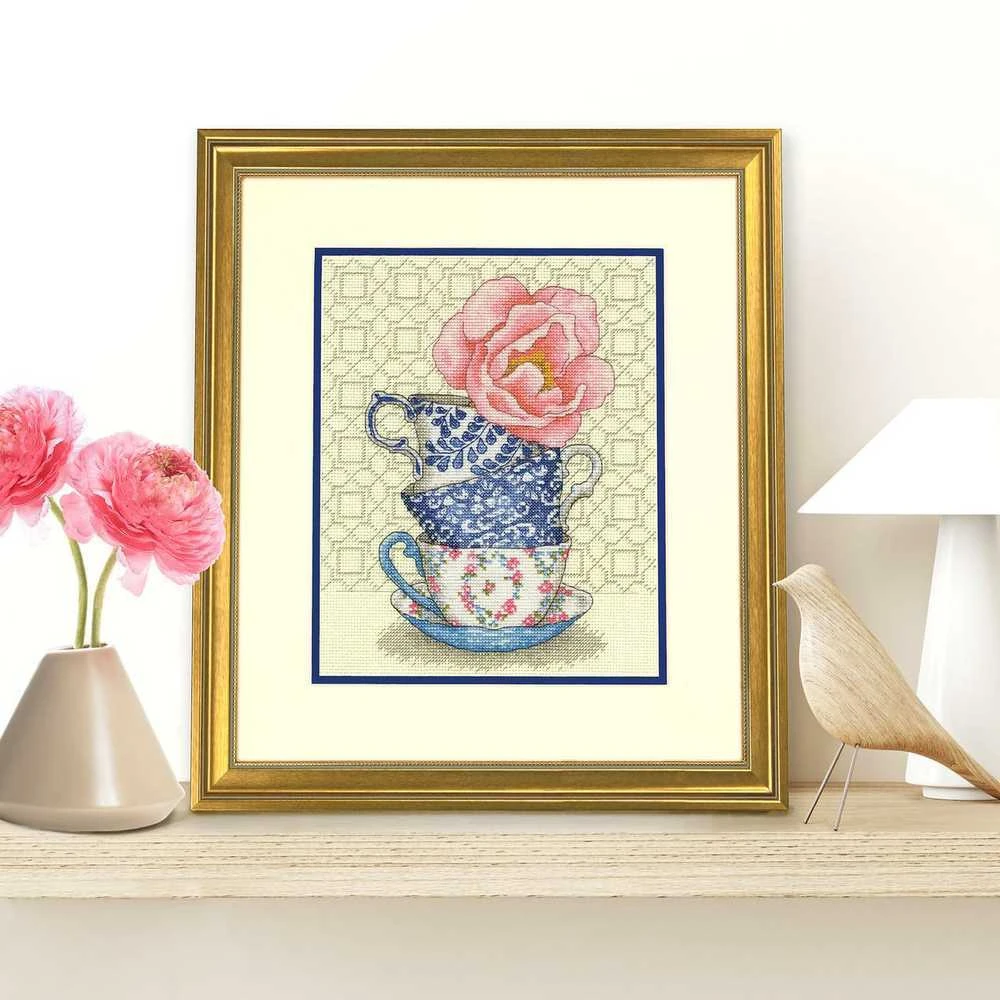 DIMENSIONS Simplicity Creative Corp Kryželio siuvinėjimo rinkinys Rose Tea D70-35414