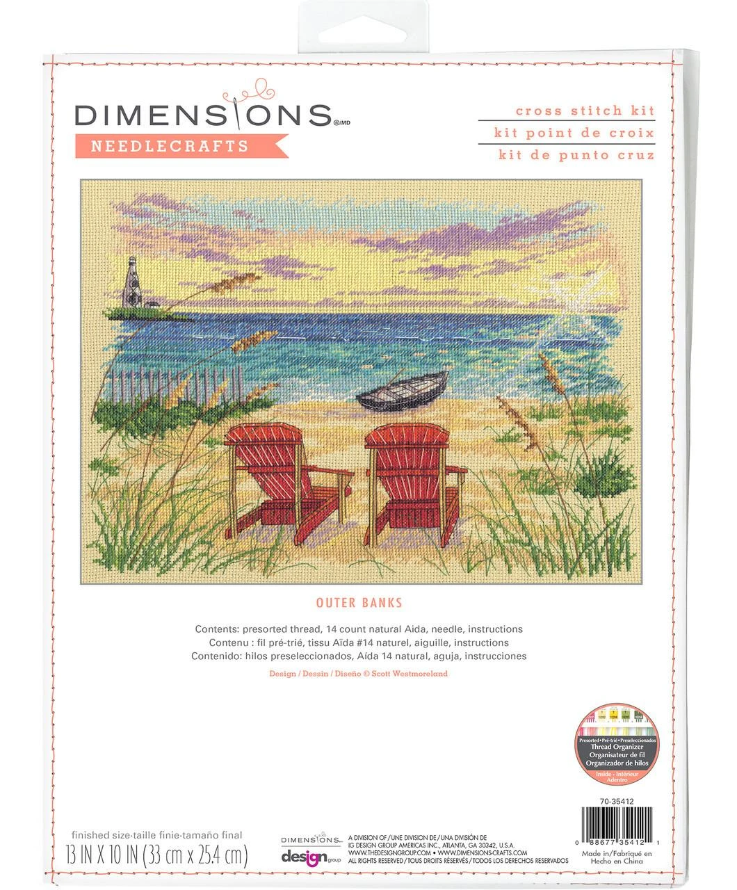 DIMENSIONS Simplicity Creative Corp Kryželiu siuvinėjimo rinkinys Outer Banks 33x25,4 cm D70-35412