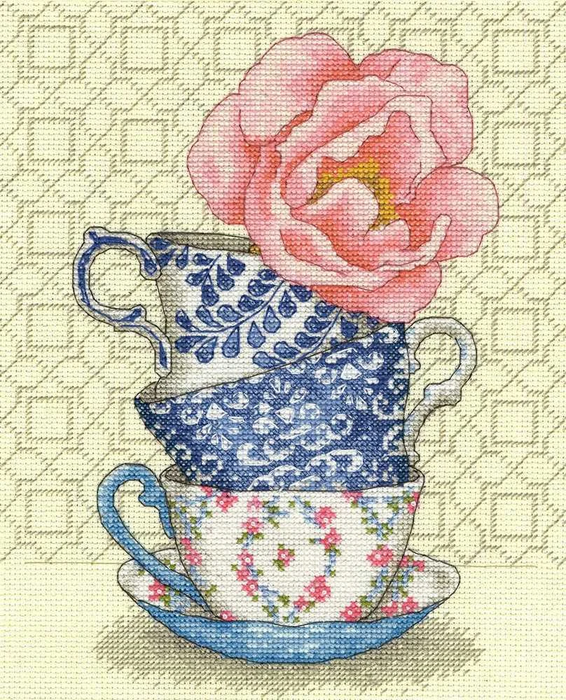 DIMENSIONS Simplicity Creative Corp Kryželio siuvinėjimo rinkinys Rose Tea D70-35414