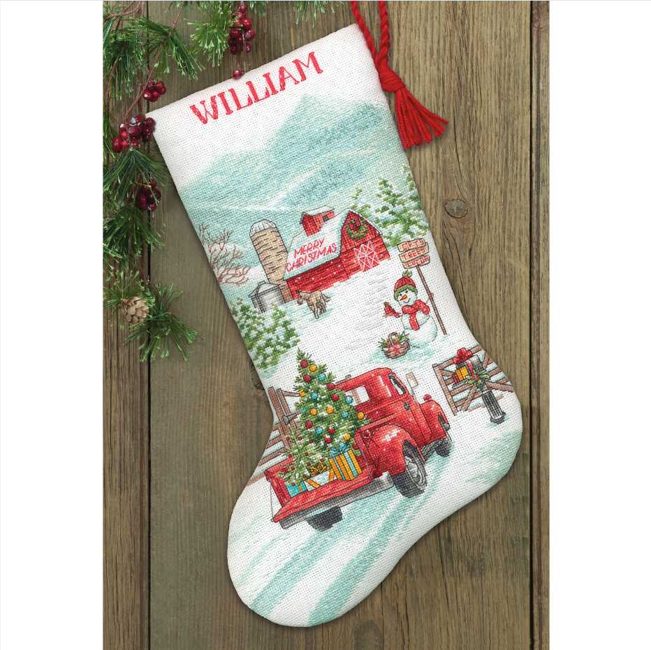 Dimensions Simplicity Creative Corp Siuvinėjimo kryželiu rinkinys "Holiday Farm Stocking" D70-09619