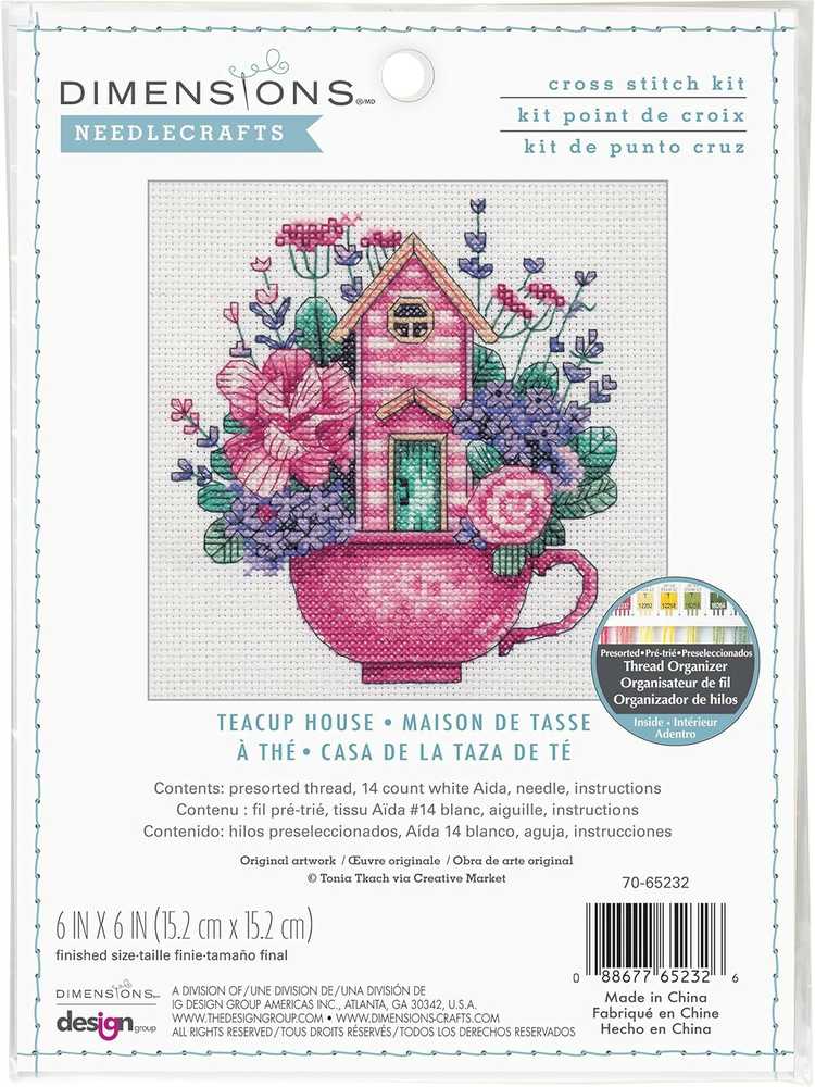 Dimensions Simplicity Creative Corp Kryželiu siuvinėjimo rinkinys Teacup House D70-65232