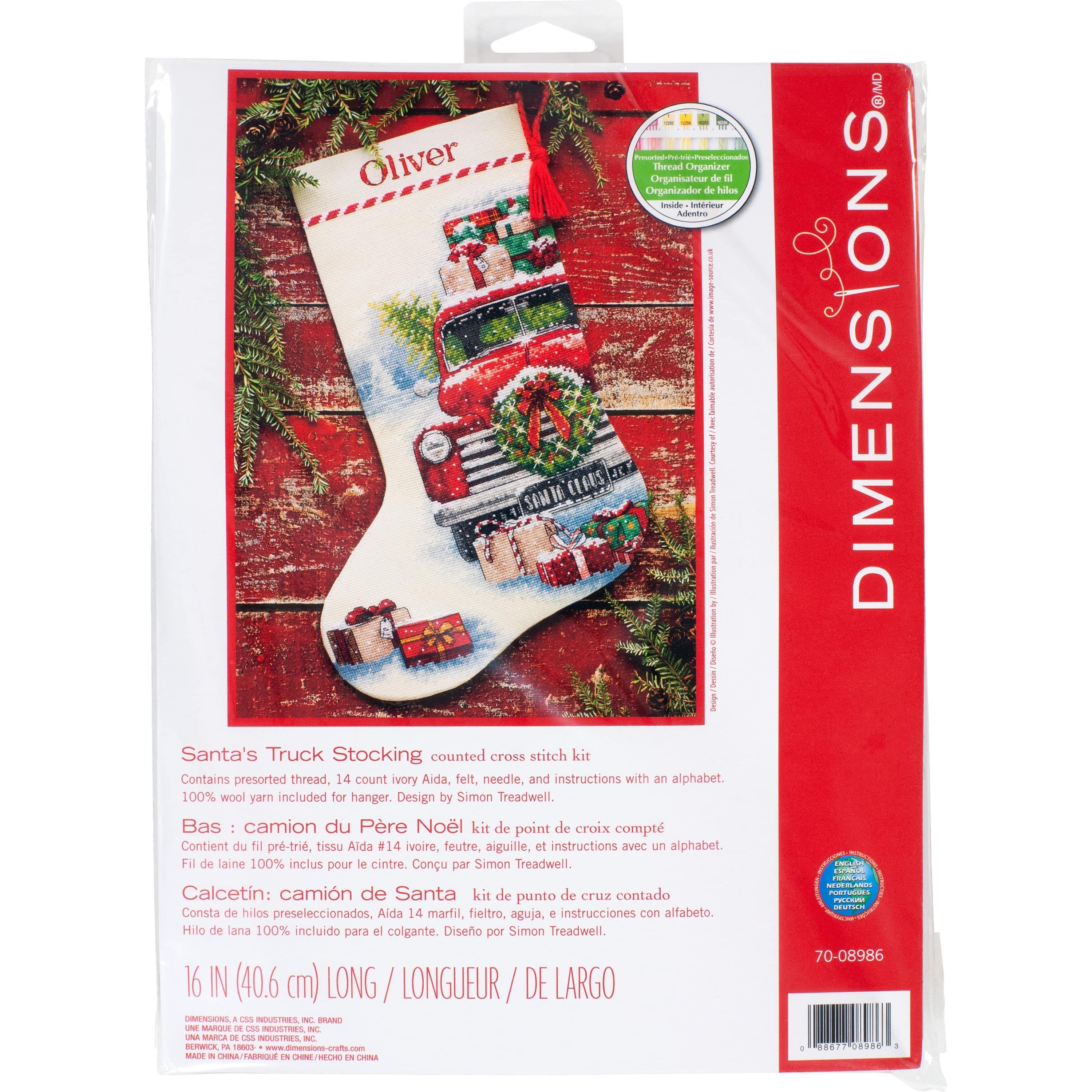 Dimensions Simplicity Creative Corp Kalėdų Senelio sunkvežimio kojinė D70-08986