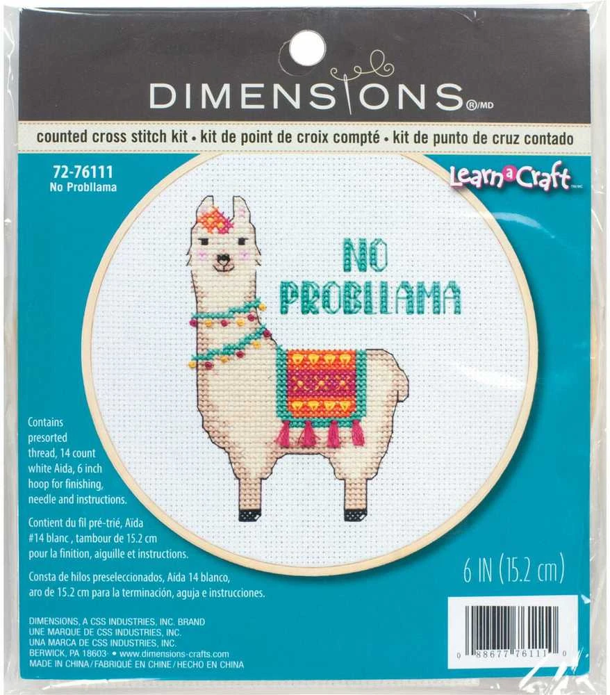 DIMENSIONS Simplicity Creative Corp Kryželių siuvinėjimo rinkinys su lanku "No Probllama" D72-76111
