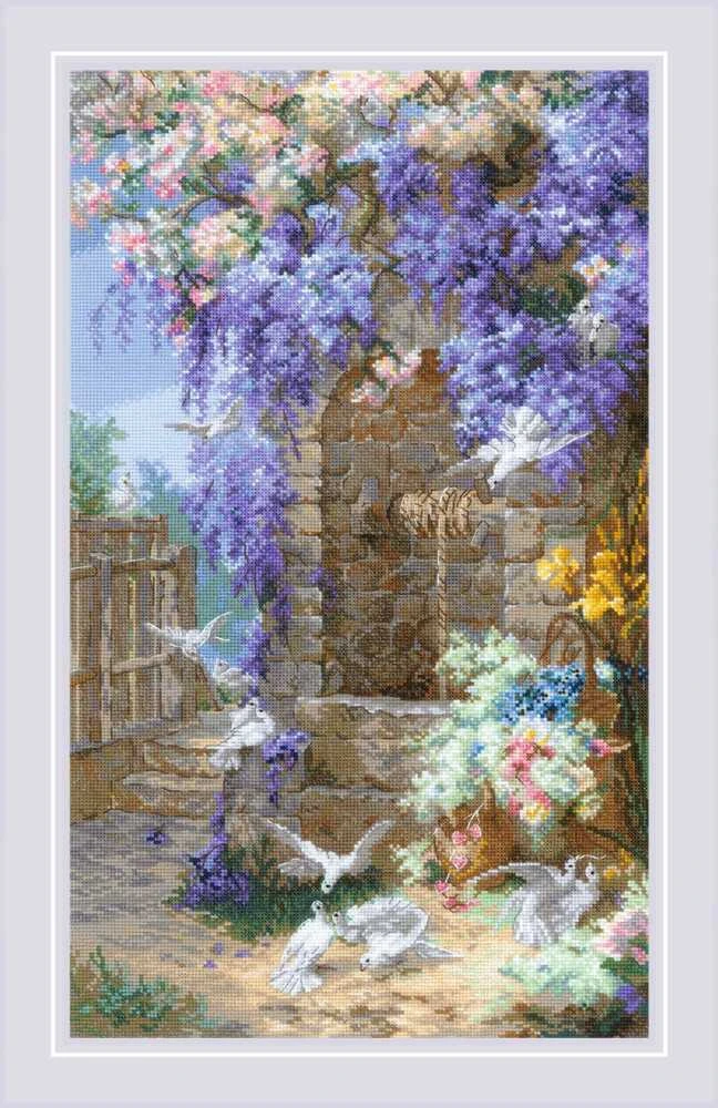 Riolis Kryželio siuvinėjimo rinkinys "Pavasaris pagal E. Bidou paveikslą" 30x50 cm SR2279