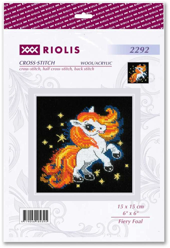 Riolis Kryželio siuvinėjimo rinkinys. "Ugninis kumeliukas" 15x15 cm SR2292