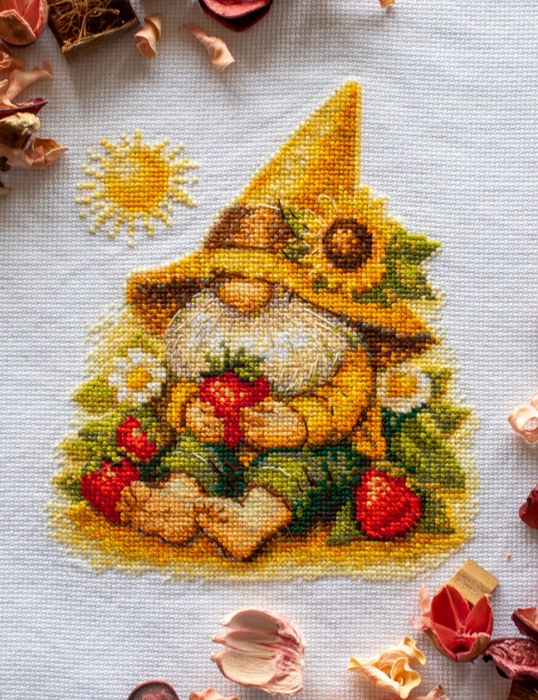 Riolis Siuvinėjimo kryželiu rinkinys "Saulėtas nykštukas" 20x20 cm SRA1043