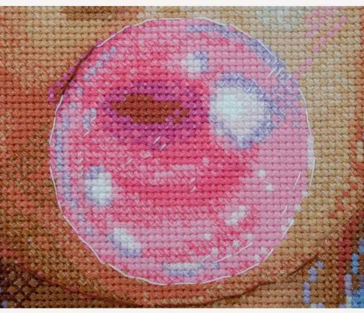 Riolis Kryželiu siuvinėjimo rinkinys "Burbulinės gumos svajonės" 20x20 cm SRA1032
