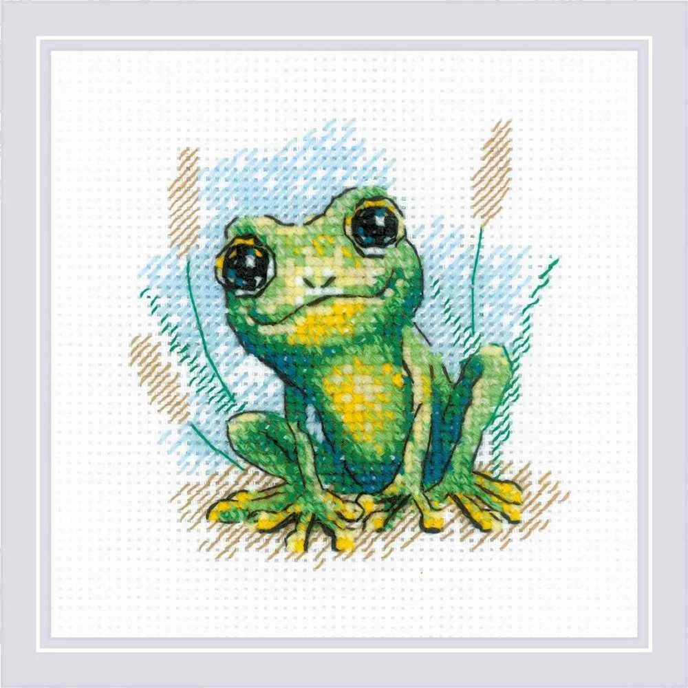 Riolis Kryželiu siuvinėjimo rinkinys „Maža varlė“ 15x15 cm SR2286