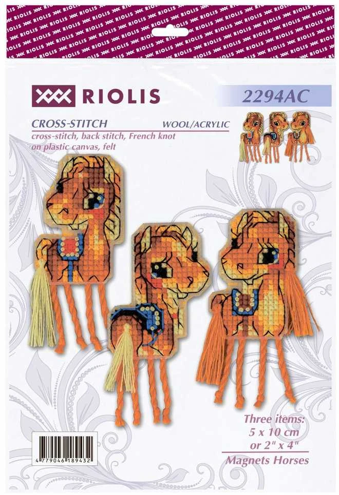 Riolis Kryželiu siuvinėjimo rinkinys "Magnetai Horses" 5x10 cm SR2294AC