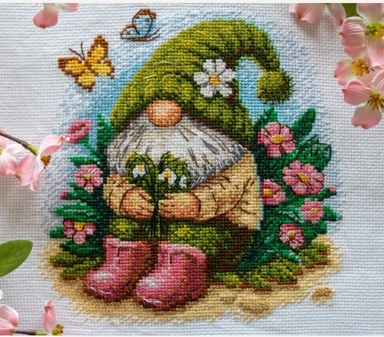 Riolis Siuvinėjimo kryželiu rinkinys "Žydintis nykštukas" 20x20 cm SRA1042