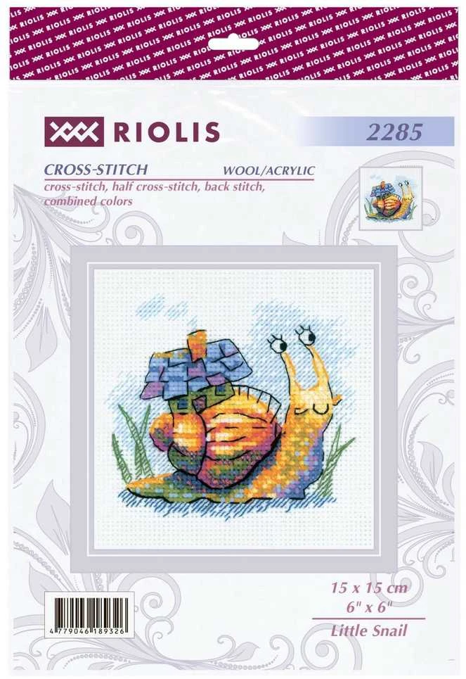 Riolis Kryželiu siuvinėjimo rinkinys "Mažas sraigė" 15x15 cm SR2285