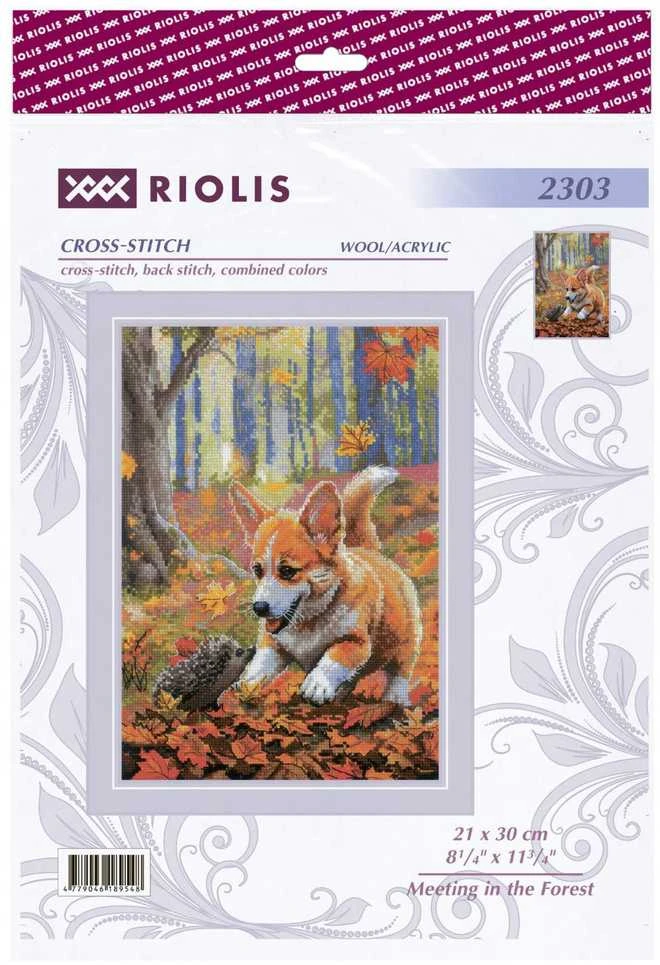 Riolis Siuvinėjimo kryželiu rinkinys. "Susitikimas miške" 21x30 cm SR2303