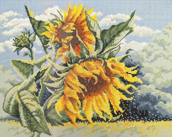 Riolis Siuvinėjimo kryželiu rinkinys Saulėgrąžos vėjyje 30x24 cm SRA1033