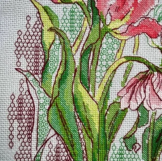 Riolis Siuvinėjimo kryželiu rinkinys "Grakščios tulpės" 21x30 cm SR2354