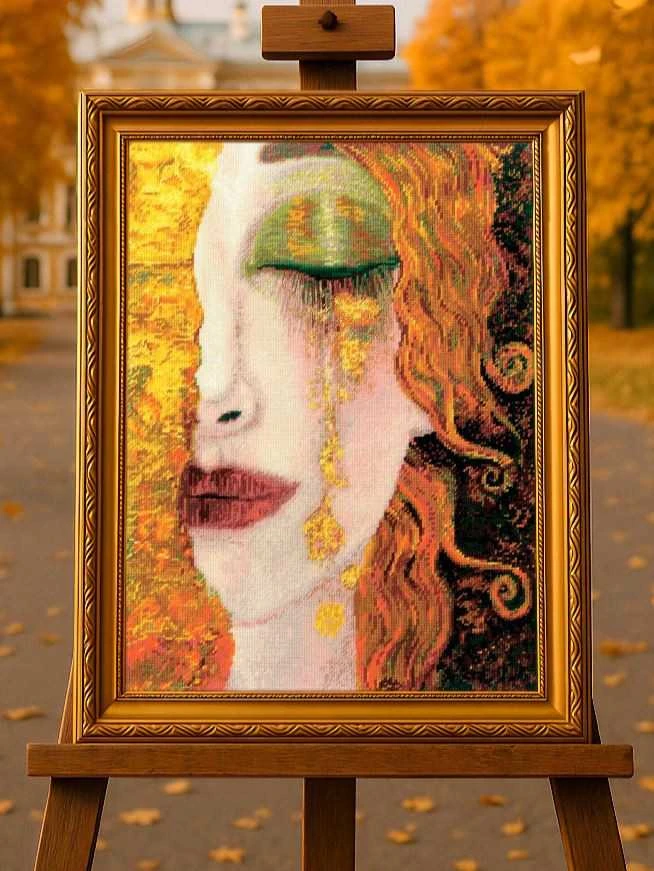 Riolis Siuvinėjimo kryželiu rinkinys "Auksinės ašaros pagal A. M. Zilbermano paveikslą" 30x40 cm SR2314