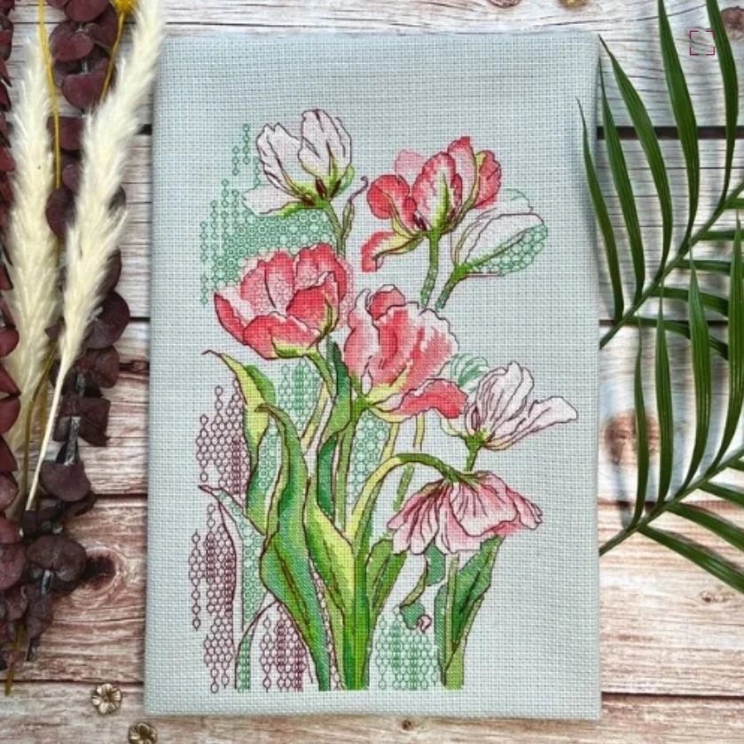 Riolis Siuvinėjimo kryželiu rinkinys "Grakščios tulpės" 21x30 cm SR2354