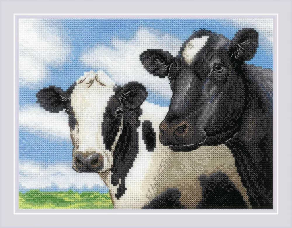 Riolis Kryželiu siuvinėjimo rinkinys Karvės 24x18 SR2237