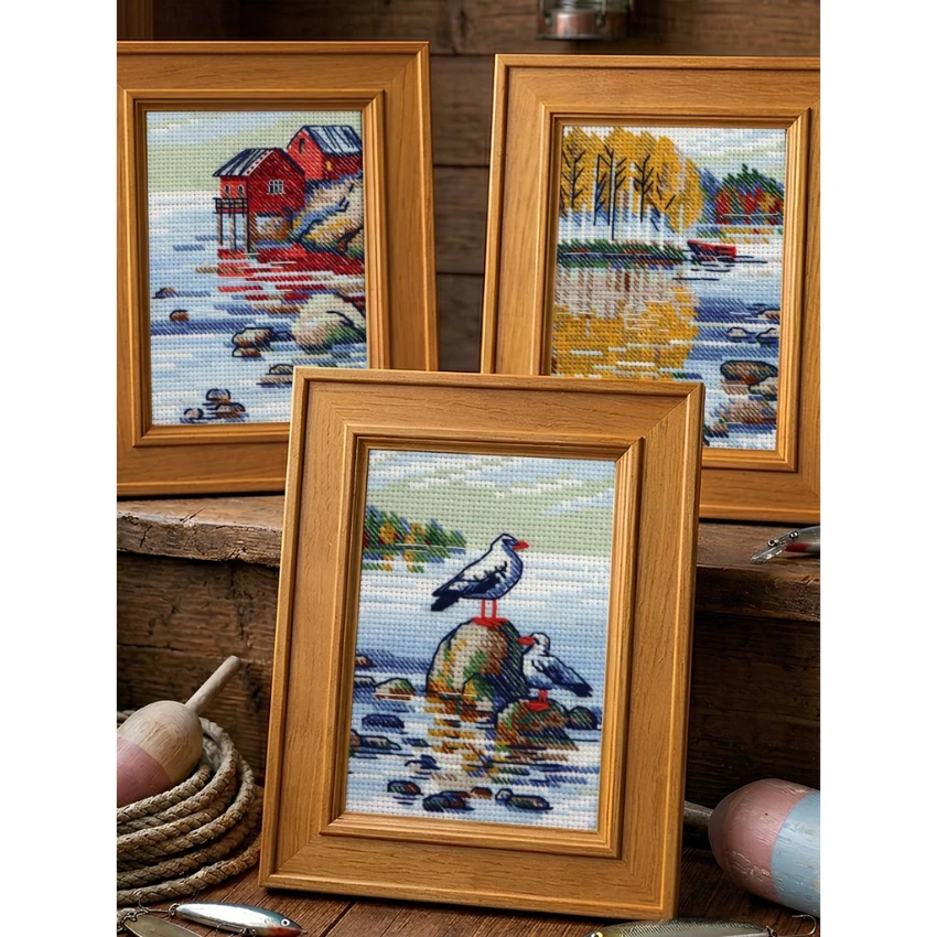 Riolis Siuvinėjimo kryželiu rinkinys "Prie ežero" 27x13 cm SR2328