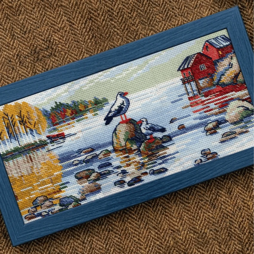Riolis Siuvinėjimo kryželiu rinkinys "Prie ežero" 27x13 cm SR2328