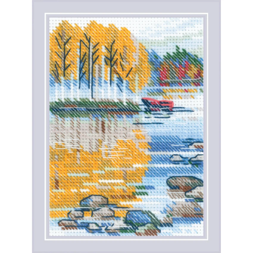 Riolis Siuvinėjimo kryželiu rinkinys "Prie ežero" 27x13 cm SR2328