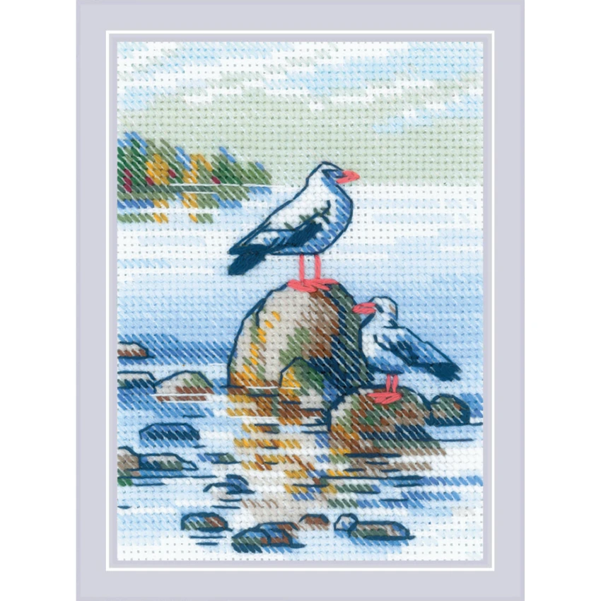 Riolis Siuvinėjimo kryželiu rinkinys "Prie ežero" 27x13 cm SR2328