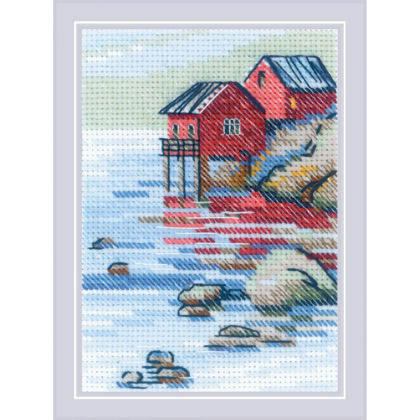 Riolis Siuvinėjimo kryželiu rinkinys "Prie ežero" 27x13 cm SR2328