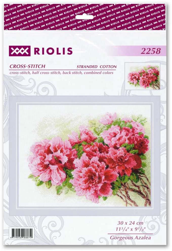 Riolis Kryželio siūlų rinkinys "Nuostabi Azalija" 30x24 cm SR2258