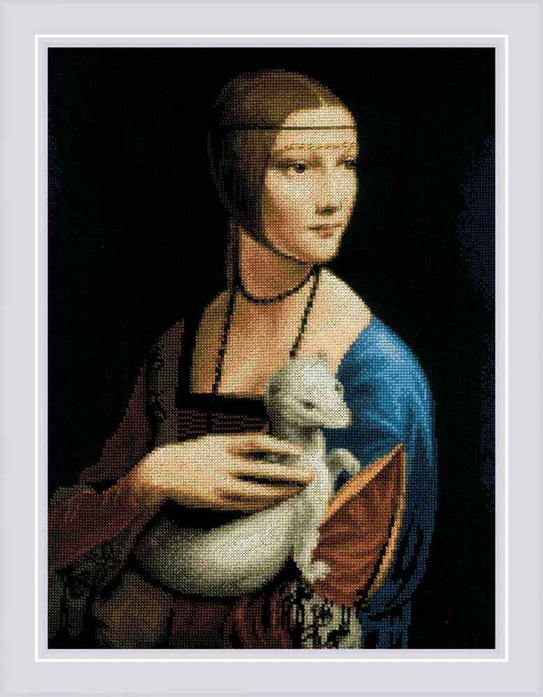 Riolis Kryželio rinkinys "Dama su hermelinu" pagal L. da Vinci paveikslą 30x40 cm SR2222
