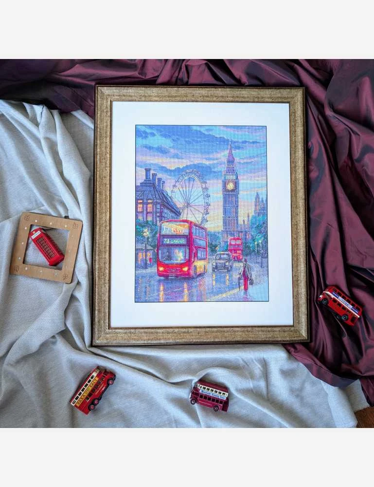 Riolis Kryželiu siuvinėjimo rinkinys - Aine kolekcija "Liūdna Londonas" 30x40 cm SRA1014