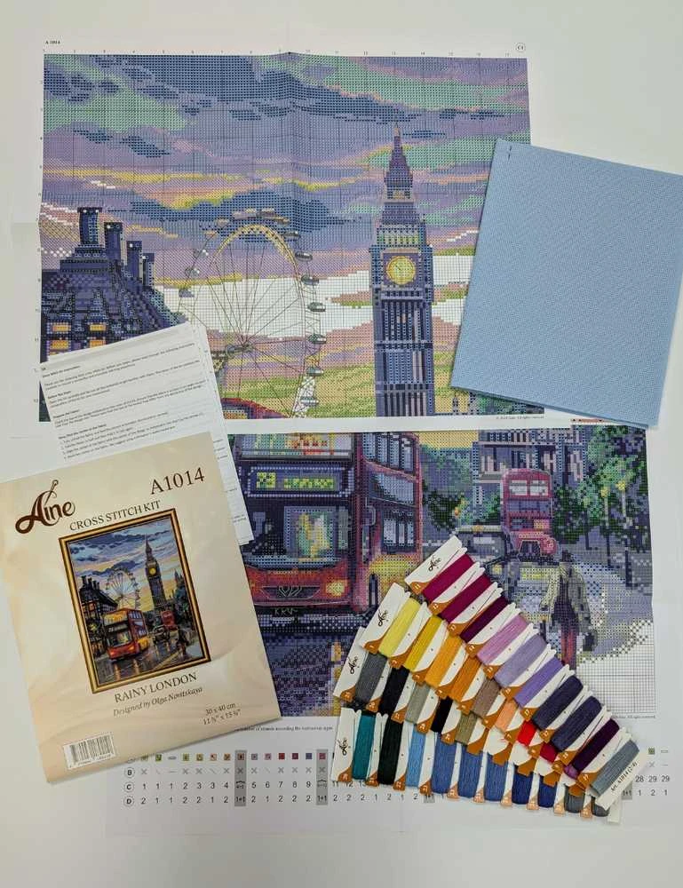 Riolis Kryželiu siuvinėjimo rinkinys - Aine kolekcija "Liūdna Londonas" 30x40 cm SRA1014