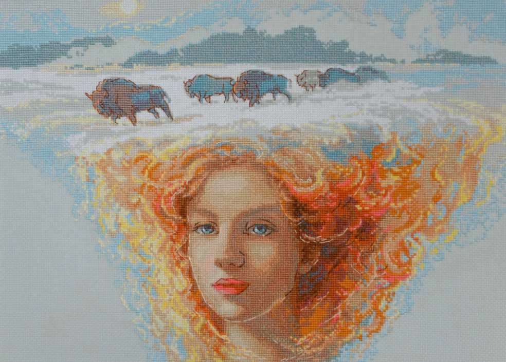 Riolis Siuvinėjimo kryželiu rinkinys - Aine kolekcija "Motina Gamta. Žemė" 40x30 cm SRA1003