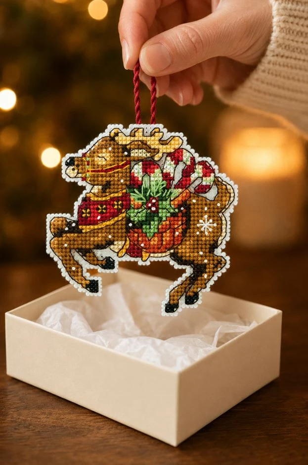 DIMENSIONS Wilton Brands Kryželiu siuvinėjimo rinkinys Reindeer Ornament D70-08916