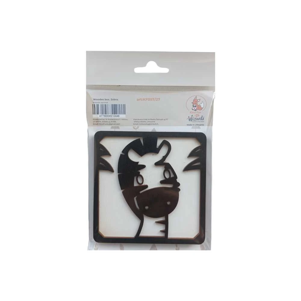 Kind Fox by Wizardi Yuliya Ausianikava ind. veikla pgl. pazyma Nr. 1201908 Medinė dėžutė "Zebra" KF057/27