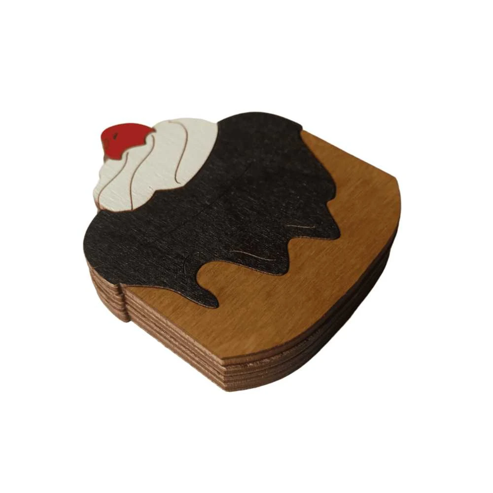 Kind Fox by Wizardi Yuliya Ausianikava ind. veikla pgl. pazyma Nr. 1201908 Medinė siuvimo adatų dėžutė "Tortas su vyšniomis" KF056/91