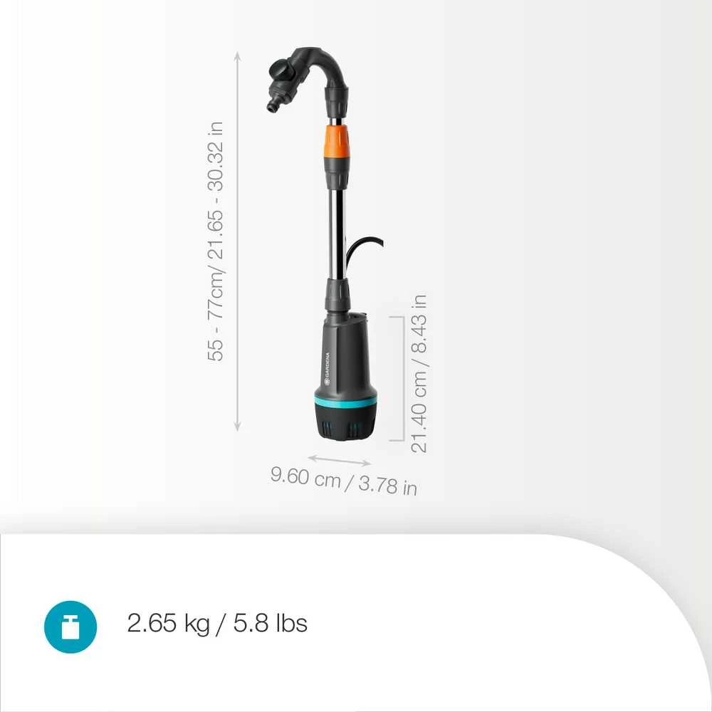 Gardena Akumuliatorinis lietaus vandens rezervuaro siurblys 2400 ComfAuto 18V P4A rinkinys