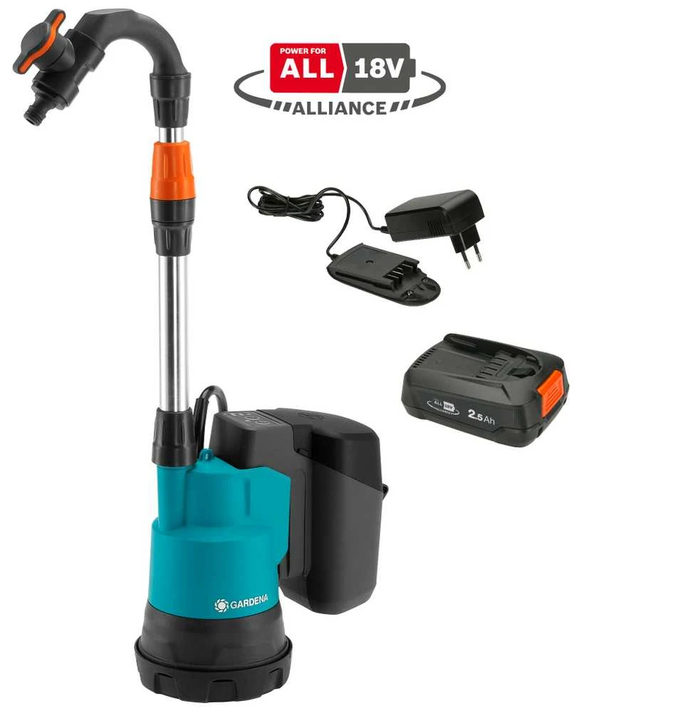 Gardena Akumuliatorinis lietaus vandens siurblys 2000/2 18V P4A