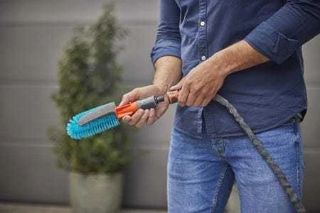 Gardena "Cleansystem" dviračio plovimo rinkinys su dviračio šepečiu, žarna ir plovimo šampūno lazdelėmis