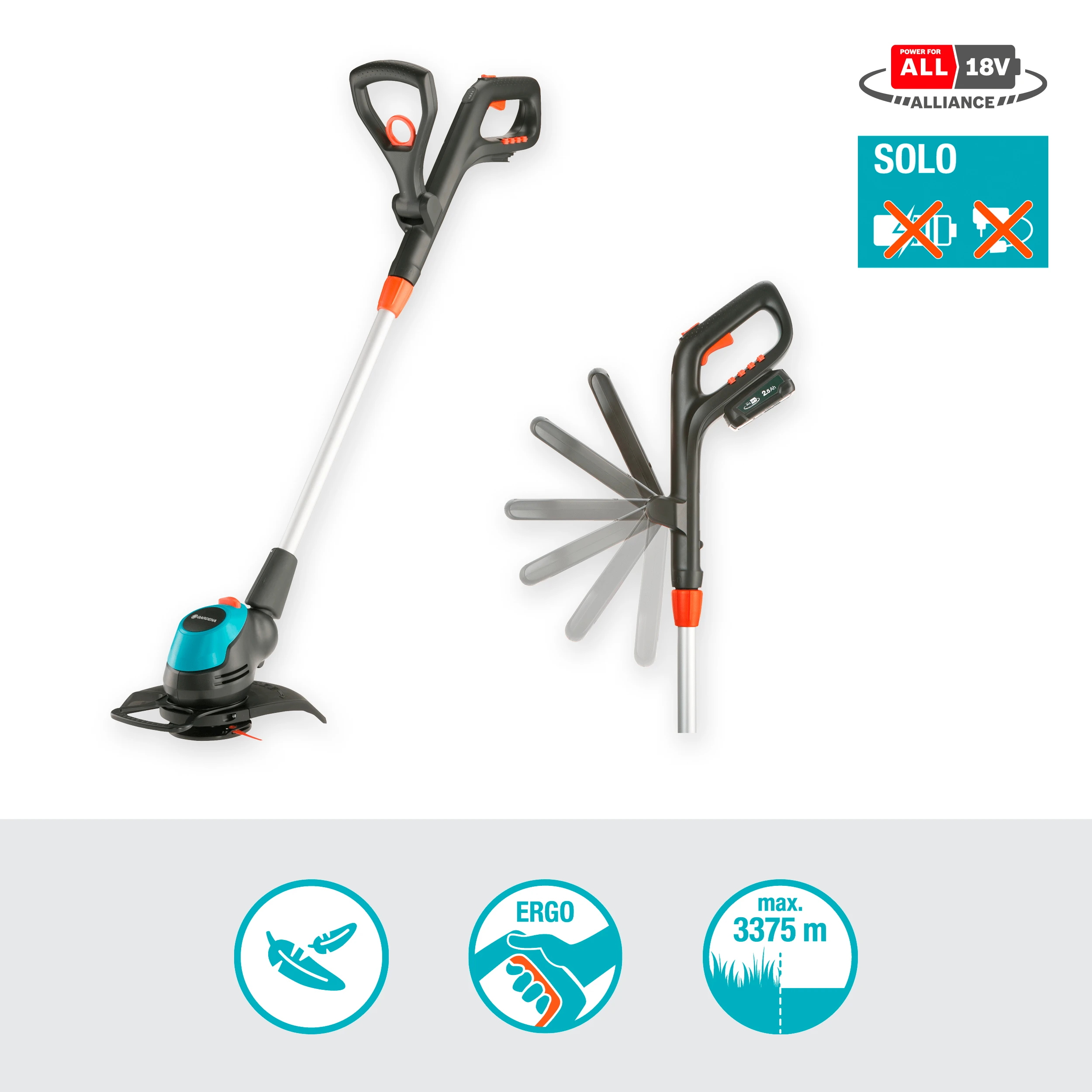 Gardena Akumuliatorinė žoliapjovė "EasyCut 23/18V P4A" - be akumuliatoriaus
