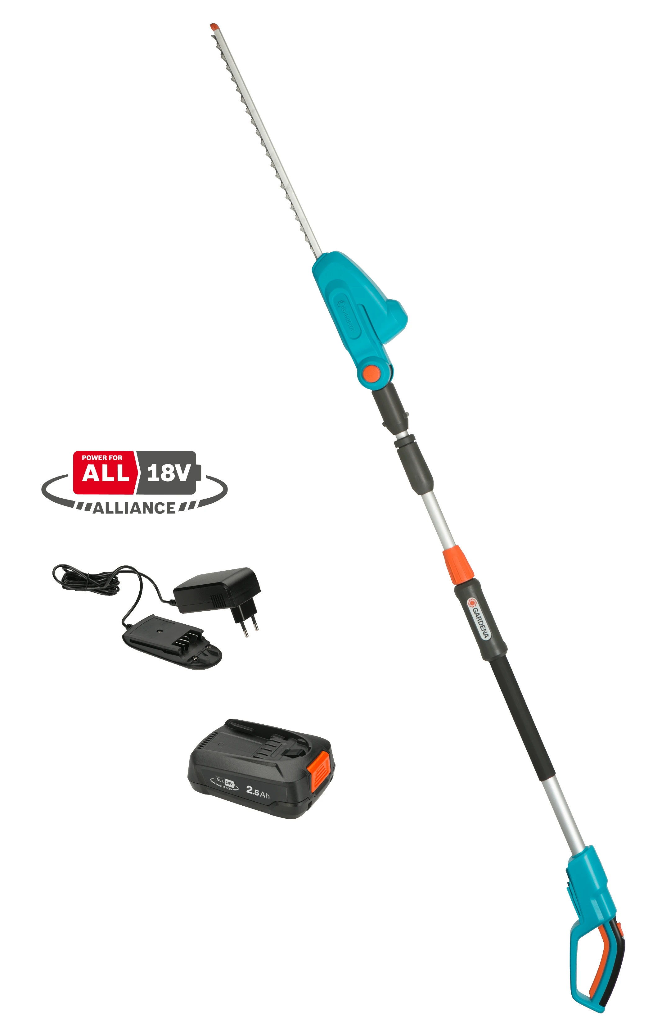 Akumuliatorinės teleskopinės gyvatvorių žirklės Gardena THS 42/18V P4A