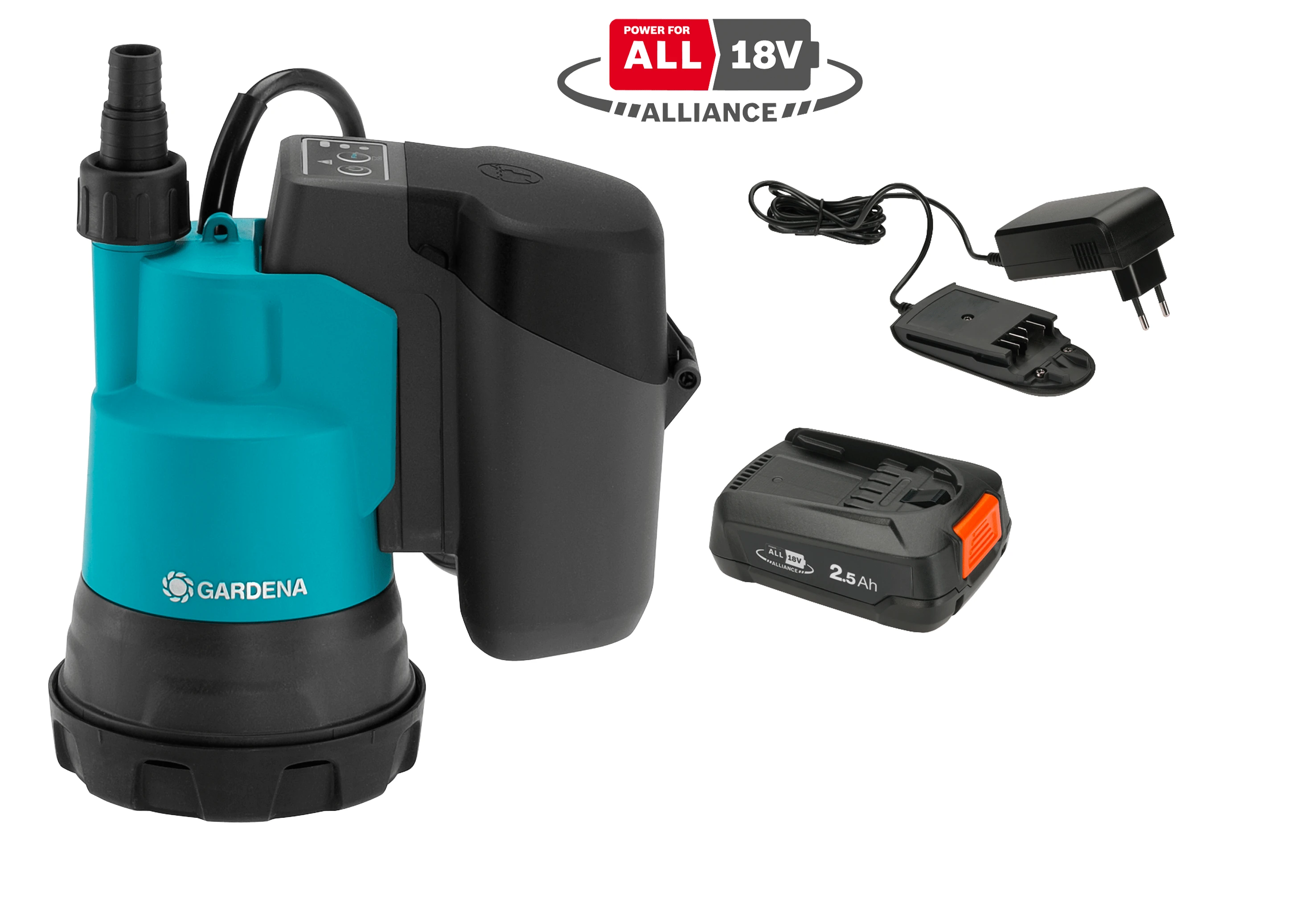 Gardena Akumuliatorinis panardinamas siurblys švariam vandeniui 2000/2 18V P4A